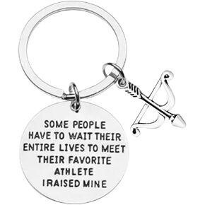 Archery Mom Keychain- Some People Have to Wait Their Entire Lives to Meet Their Favorite Athlete, I Raised Mine. Gift for Archery Parents in Kuwait