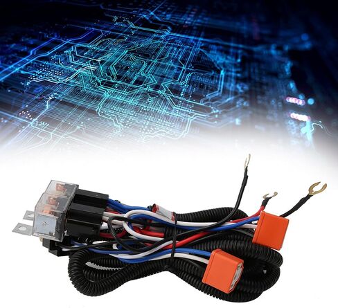 Headlight Relay Harness PE Waterproof Wire Kit Headlight DC 12V Headlight Relay Kit for Positive and Negative Switching Headlights in Saudi Arabia