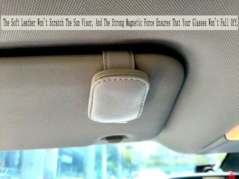 2 Packs Sunglasses Holders for Car Visor,Magnetic Leather Ticket Card Clip - Car Visor Accessories(Red1) in Saudi Arabia