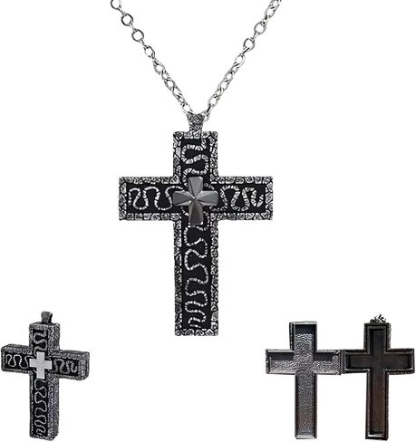 Unique Cross Necklace with Secret Compartment Pendant Necklace Vintage Handmade Pendant Jewellery Fashion Gift in Saudi Arabia