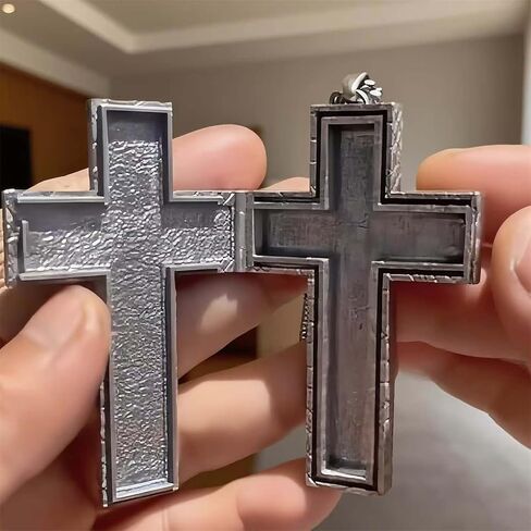 Unique Cross Necklace with Secret Compartment Pendant Necklace Vintage Handmade Pendant Jewellery Fashion Gift in Saudi Arabia