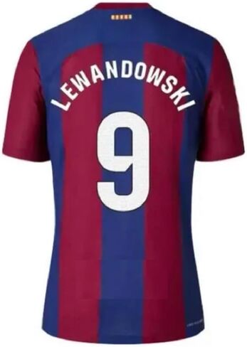 Barca Home Lewandoweski Soccer Kids Jersey + Shorts + Socks Set Kit Size Medium (8-9 Years Old) For Youth in Saudi Arabia