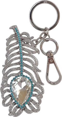Pretty Rhinestone Crystal Peacock Feather Keychain Pendant KZ5102 in Saudi Arabia