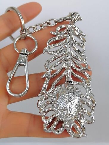 Pretty Rhinestone Crystal Peacock Feather Keychain Pendant KZ5102 in Saudi Arabia