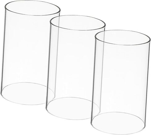 3pcs Windproof Glass Candle Covers Cylinder Candleholders Open-Ended Decorative Shades for Table Centerpieces and Home Decor in Kuwait