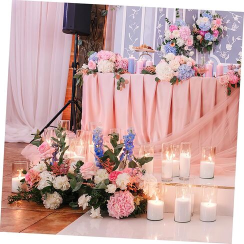 3pcs Windproof Glass Candle Covers Cylinder Candleholders Open-Ended Decorative Shades for Table Centerpieces and Home Decor in Kuwait