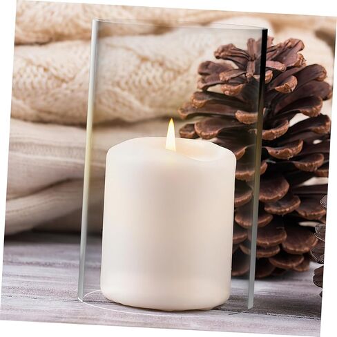 3pcs Windproof Glass Candle Covers Cylinder Candleholders Open-Ended Decorative Shades for Table Centerpieces and Home Decor in Kuwait