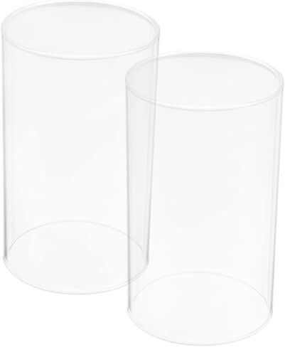 Zerodeko 2pcs Candle Glass Pillar Candle Holders Glass Jar Dome Windproof Protectors Home Decorative Holder in Saudi Arabia
