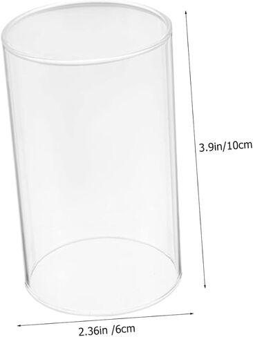Zerodeko 2pcs Candle Glass Pillar Candle Holders Glass Jar Dome Windproof Protectors Home Decorative Holder in Saudi Arabia