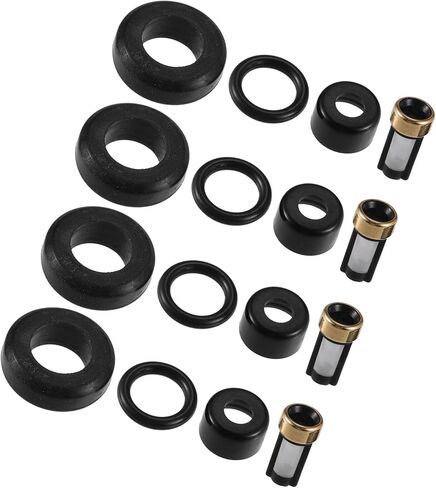 Motoforti Fuel Injector Seal O Ring - Car O-Ring Rebuild Repair Kit - for Toyota 1.8L L4 2000-2005 NBR Rubber Black - 4 Sets Long-Lasting in Saudi Arabia