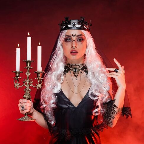 Tondiamo Elegant Gothic Steam Punk Lace Choker for Women Retro Victorian Necklace Vampire Chain with Pendant for Halloween in Saudi Arabia