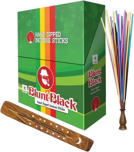 Incense Stick Holder with Blunt Black Hand-Dipped Premium Incense Sticks I 12 Pack Variety Sets, 144 Total | 11" Long Slow-Burning Sticks in Kuwait