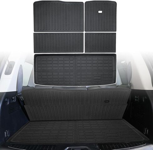 حصيرة مسند لبطانات البضائع لإكسسوارات Nissan Armada 2025 2026 مع خطاف وخلف الجذع الخلفي حصيرة المقعد الخلفي واقي خلفي جميع الطقس مضاد للانزلاق بطانة الكلب 5 PCs in Kuwait