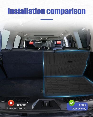 حصيرة مسند لبطانات البضائع لإكسسوارات Nissan Armada 2025 2026 مع خطاف وخلف الجذع الخلفي حصيرة المقعد الخلفي واقي خلفي جميع الطقس مضاد للانزلاق بطانة الكلب 5 PCs in Kuwait