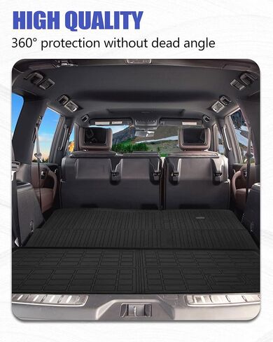 حصيرة مسند لبطانات البضائع لإكسسوارات Nissan Armada 2025 2026 مع خطاف وخلف الجذع الخلفي حصيرة المقعد الخلفي واقي خلفي جميع الطقس مضاد للانزلاق بطانة الكلب 5 PCs in Kuwait