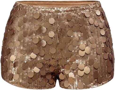 SOLY HUX Women's Sparkly Sequin Micro Shorts Y2k Low Rise Mini Booty Shorts Rave Clubwear in Saudi Arabia