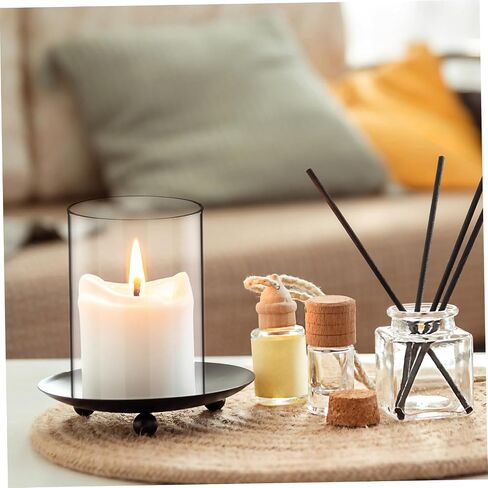 Vaguelly 2pcs Decorative Glass Candleholder Tube Shade Glass Candle Cover Candleholder Open Flame Chimney Tube in Saudi Arabia