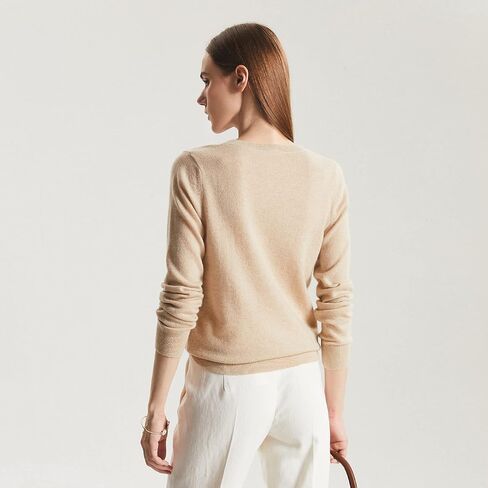 GreenMount Women's V Neck Sweater 100% Pure Cashmere Essential Long Sleeve Pullover Warm Soft Sweater for Women in Saudi Arabia