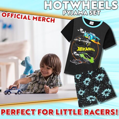 Hot Wheels Clothing Set for Boys with 2 Piece T Shirt and Shorts Matching Clothes Set Race Car Gifts for Boys in Saudi Arabia