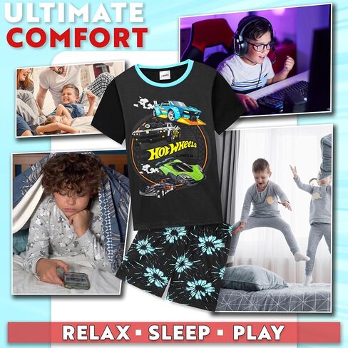 Hot Wheels Clothing Set for Boys with 2 Piece T Shirt and Shorts Matching Clothes Set Race Car Gifts for Boys in Saudi Arabia
