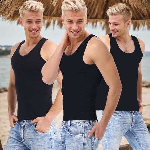 Men's A-Shirt TanksLightweight Cotton Moisture-Wicking Tank Undershirts (3 Pack) in Saudi Arabia