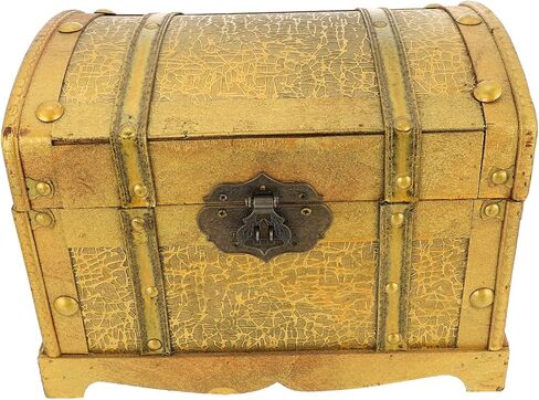 Cabilock Distressed Pirate Treasure Box Vintage Jewelry Storage Chest with Lock for Adults Creative Cosplay Prop Wooden Design for Jewelry Bracelets More in Saudi Arabia