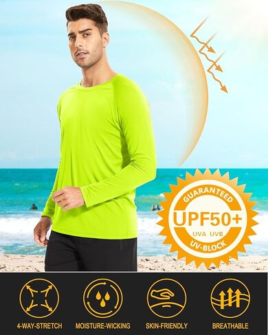 MAGCOMSEN 4 Pack Men's Shirts Long Sleeve Sun Protection UPF 50+ UV SPF Dry Fit T-Shirts for Workout Athletic in Saudi Arabia