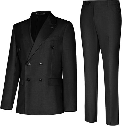 Men's Suit 2 Piece Suits Double Breasted Men Slim Fit Suit Blazer Pants Set Wedding Prom Tuxedos in Saudi Arabia