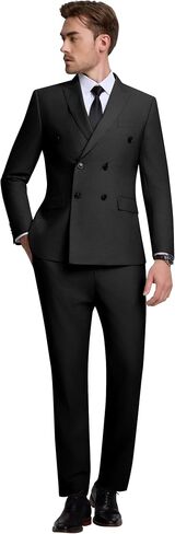 Men's Suit 2 Piece Suits Double Breasted Men Slim Fit Suit Blazer Pants Set Wedding Prom Tuxedos in Saudi Arabia