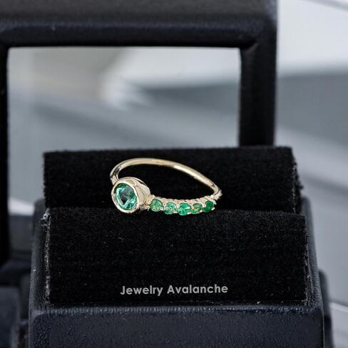 20G 14K Gold Emerald Nose Hoop Ring Twist-open 5/16"(8mm) Nose Ring, Bezel & Prong set Emerald May Birthstone Hoop Unisex in Saudi Arabia