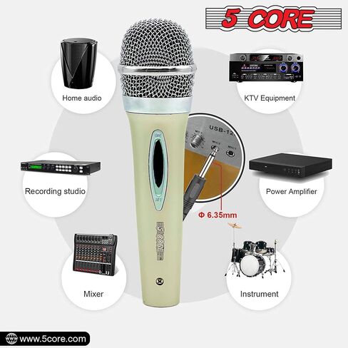 5 ميكروفونات أساسية XLR ميكروفون ديناميكي كاريوكي يغني ميكروفونو سلكي احترافي أحادي الاتجاه 1/4 توصيل سلكي لموسيقى DJ الصوتية - PM-286 in Kuwait