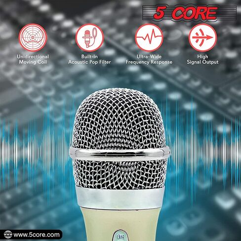 5 ميكروفونات أساسية XLR ميكروفون ديناميكي كاريوكي يغني ميكروفونو سلكي احترافي أحادي الاتجاه 1/4 توصيل سلكي لموسيقى DJ الصوتية - PM-286 in Kuwait