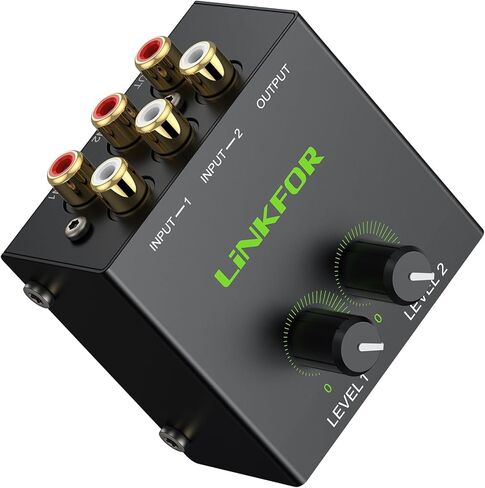 LiNKFOR 6 Channel Audio Mixer, Ultra-compact 6 Channel Bass Noise Line Stereo Audio Mixer for Small Clubs or Bars Microphones, Guitars, Bass, Keyboards and Stage Mixer in Kuwait