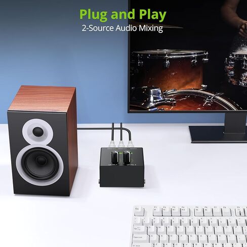 LiNKFOR 6 Channel Audio Mixer, Ultra-compact 6 Channel Bass Noise Line Stereo Audio Mixer for Small Clubs or Bars Microphones, Guitars, Bass, Keyboards and Stage Mixer in Kuwait