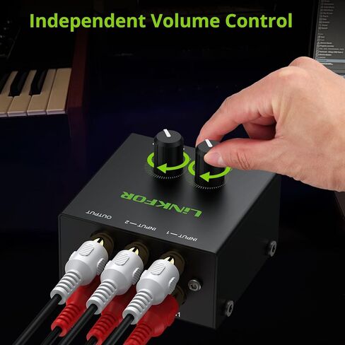 LiNKFOR 6 Channel Audio Mixer, Ultra-compact 6 Channel Bass Noise Line Stereo Audio Mixer for Small Clubs or Bars Microphones, Guitars, Bass, Keyboards and Stage Mixer in Kuwait