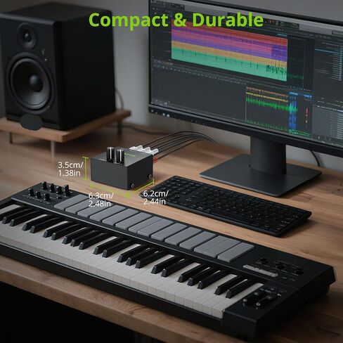 LiNKFOR 6 Channel Audio Mixer, Ultra-compact 6 Channel Bass Noise Line Stereo Audio Mixer for Small Clubs or Bars Microphones, Guitars, Bass, Keyboards and Stage Mixer in Kuwait