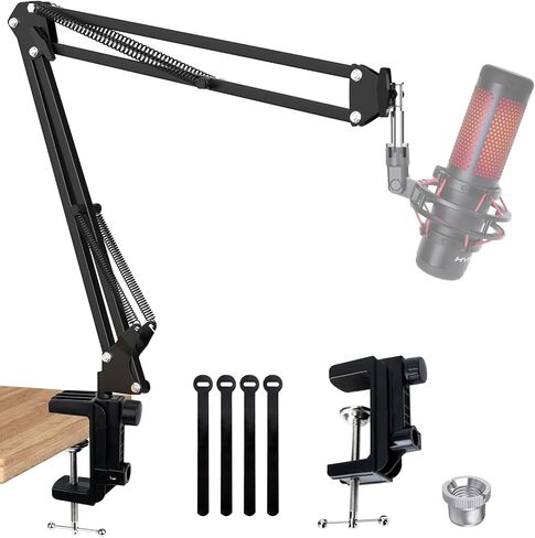 SUNMON RGB Boom Arm - Mic Arm With RGB Light, Adjustable 11 Light Modes, Microphone Boom Arm With Adapter Compatible with Fifine Microphone, Blue Yeti, HyperX QuadCast and Most Gaming Mic in Kuwait