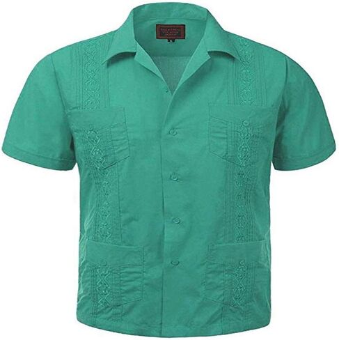 Maximos USA USA Men Guayabera button قميص من قبل Trend Setters Aqua Mint in Saudi Arabia