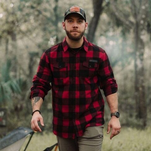 Grunt Style Plaid Flannel Men's Long Sleeve Shirt in Saudi Arabia