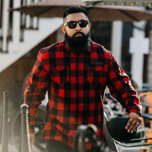 Grunt Style Plaid Flannel Men's Long Sleeve Shirt in Saudi Arabia