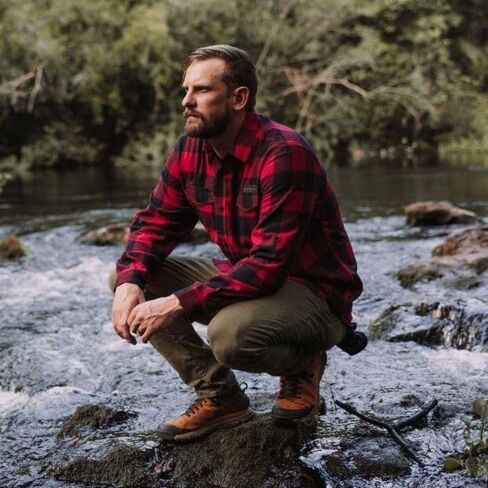 Grunt Style Plaid Flannel Men's Long Sleeve Shirt in Saudi Arabia