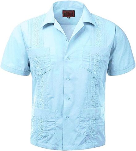 Maximos USA Men Guayabera Cupan Button Dritts Trend Trend Fleat in Saudi Arabia