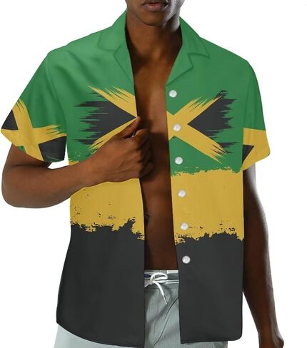 jamaican 2 قطعة مجموعة زوجين من النساء جامايكا العلم قصير الأكمام قميص ضئيل ضئيلة in Kuwait