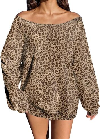 Ythomm Womens Camo Oversized Sweatshirts Off Shoulder Fleece Tops Long Sleeve Maple Leaf Print Fall Pullover Sweaters 2025 in Kuwait