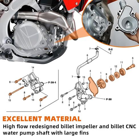 طقم إصلاح مضخات المياه أوتفيك طقم من حشيات عمود الختم لصالح هوندا CRF450R in Kuwait