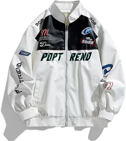 Leather Jacket Men Varsity Jacket for Woman Motorcycle Jacket Bomber Jacket Letterman Jacket Racing Oversized in Saudi Arabia