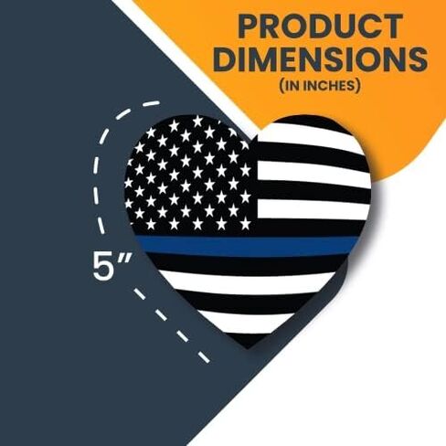 Magnet Me Up Blue Blue Line American Flag Heart Magnet Magnet ، 5 بوصات ، مغناطيس سيارات شاق للسيارات لسيارات الدفع الرباعي ، لدعم ضباط الشرطة وإنفاذ القانون ، المصنوع في الولايات المتحدة الأمريكية in Saudi Arabia