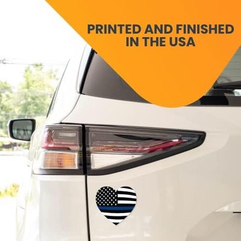Magnet Me Up Blue Blue Line American Flag Heart Magnet Magnet ، 5 بوصات ، مغناطيس سيارات شاق للسيارات لسيارات الدفع الرباعي ، لدعم ضباط الشرطة وإنفاذ القانون ، المصنوع في الولايات المتحدة الأمريكية in Saudi Arabia