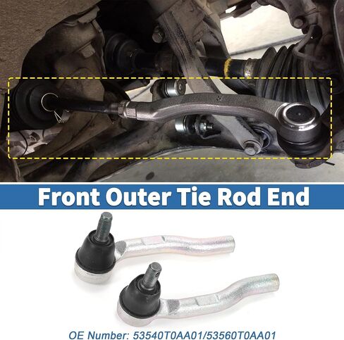 X AUTOHAUX 2pcs Front Outer Tie Rod Ends Kit Suspension Steering Tie Rod End for Honda CR-V 2012-2018 Drag Link No.53540T0AA01/53560T0AA01 in Kuwait