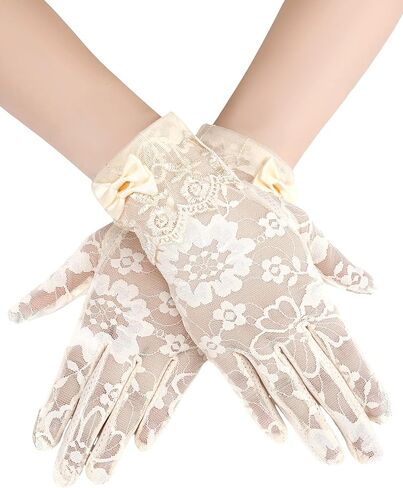 SATINIOR Lace Gloves Women Short Floral Fingerless Gloves for Halloween Cosplay Tea Party in Kuwait